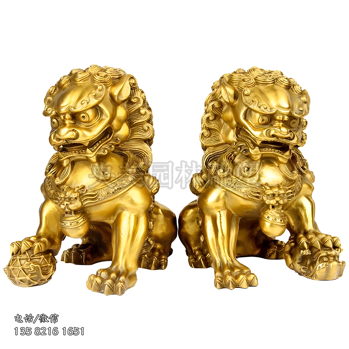 黃銅鑄造天安門獅子一對